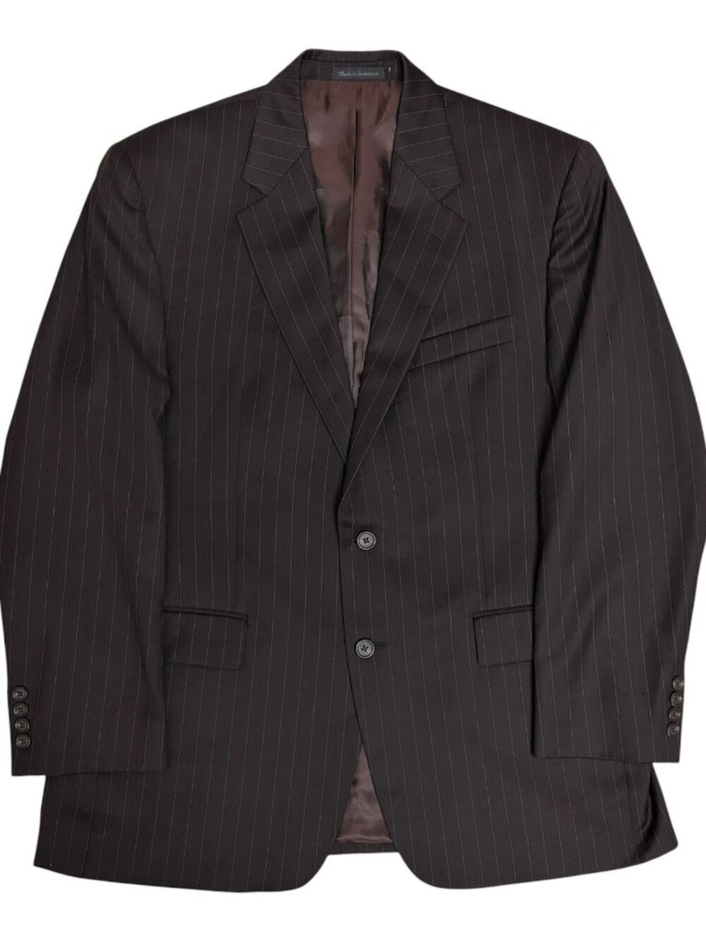 LAUREN RALPH LAUREN Brown Blazer Pinstripe Luxury Designer Sport Coat Mens 42R